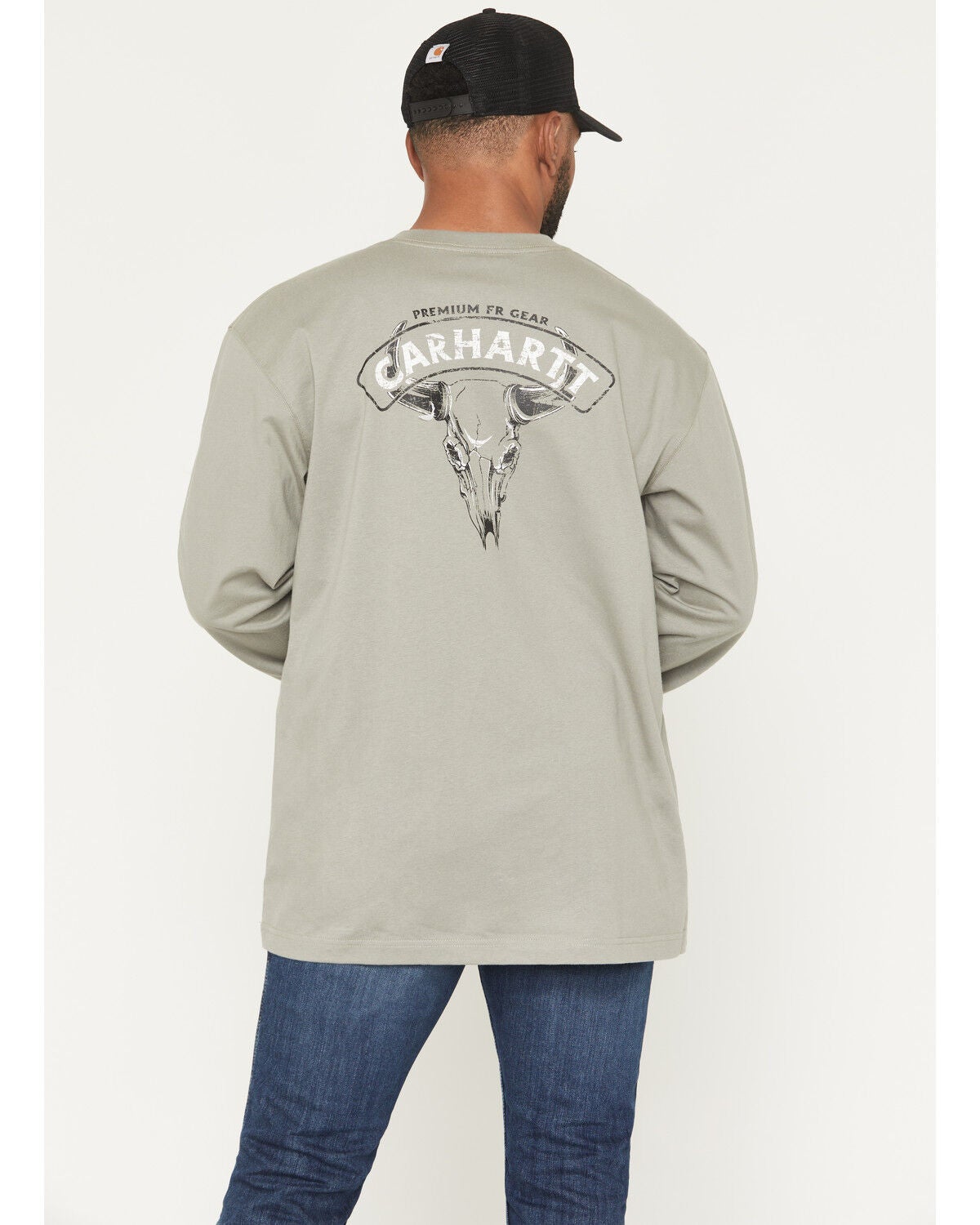 Carhartt Men's FR Loose Fit Lightweight Long Sleeve Graphic Work Shirt, Grey, hi-res