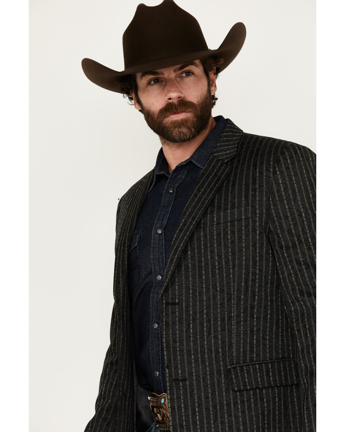 Product Name:  Rock & Roll Denim Men's Striped Paisley Print Sportcoat
