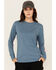 Image #2 - Carhartt Women's Loose Fit Heavyweight Long Sleeve Graphic Work Shirt, Light Blue, hi-res