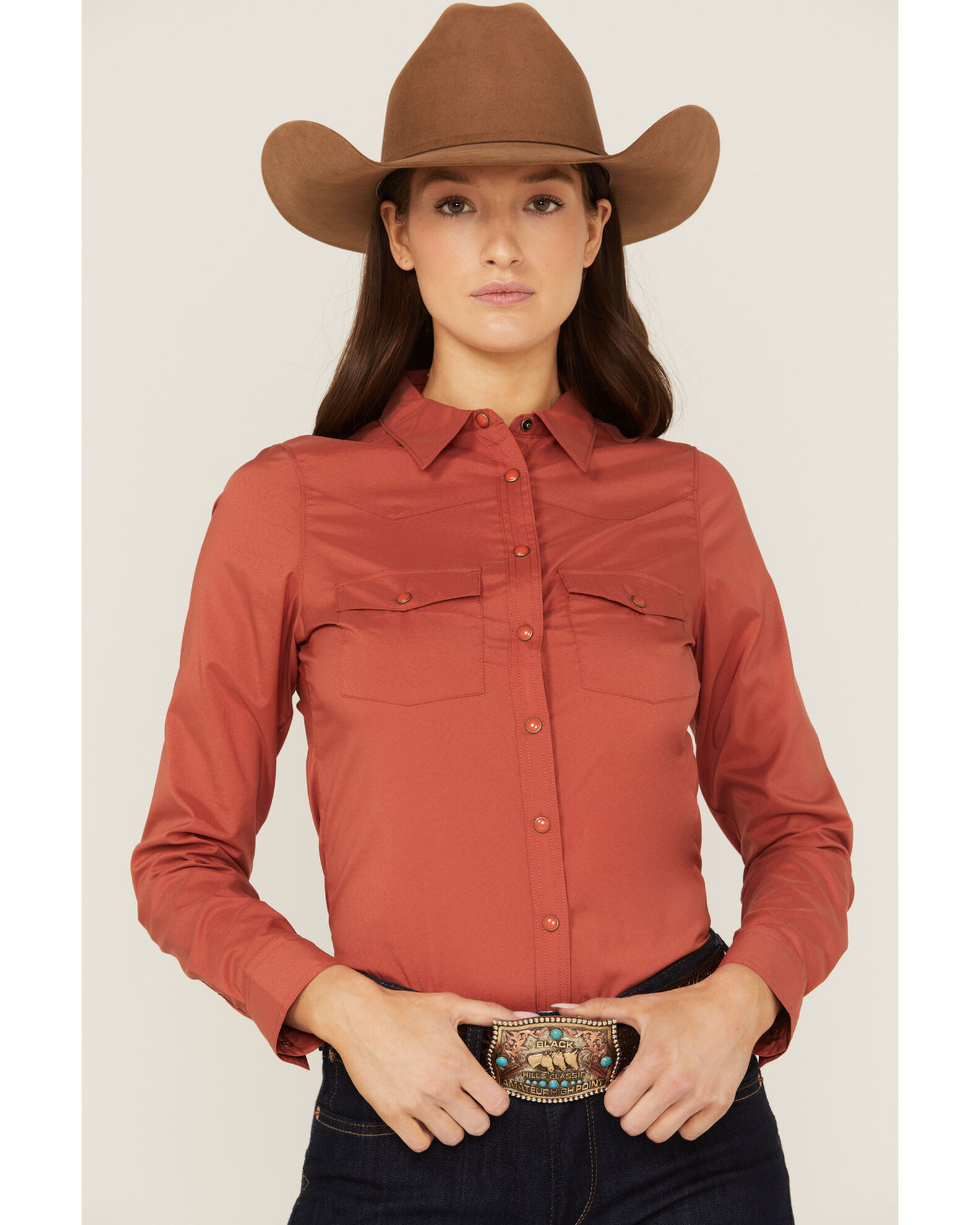Womens western long cheap sleeve shirts