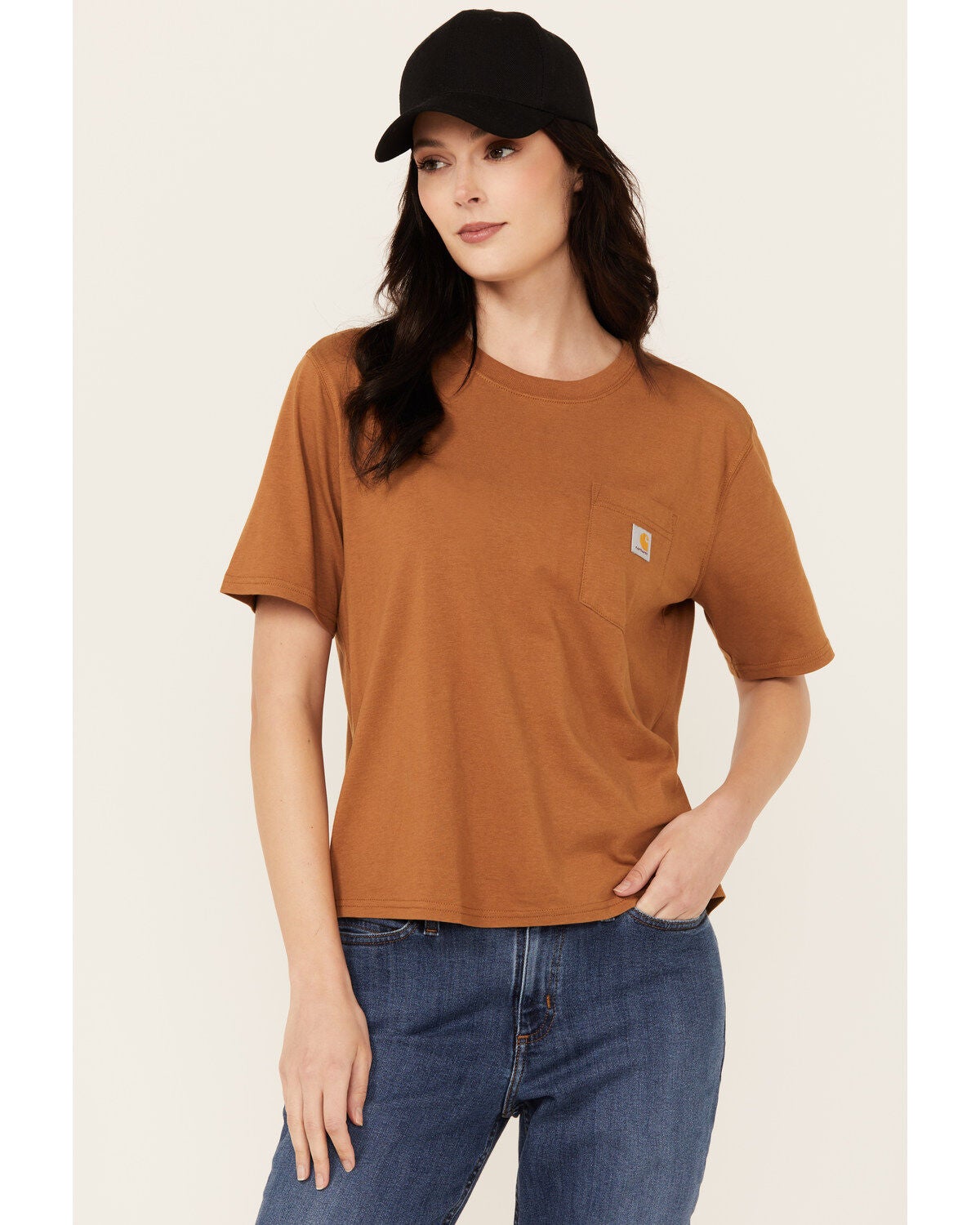 Carhartt Women's Loose Fit Lightweight Short Sleeve T-Shirt, Tan, hi-res