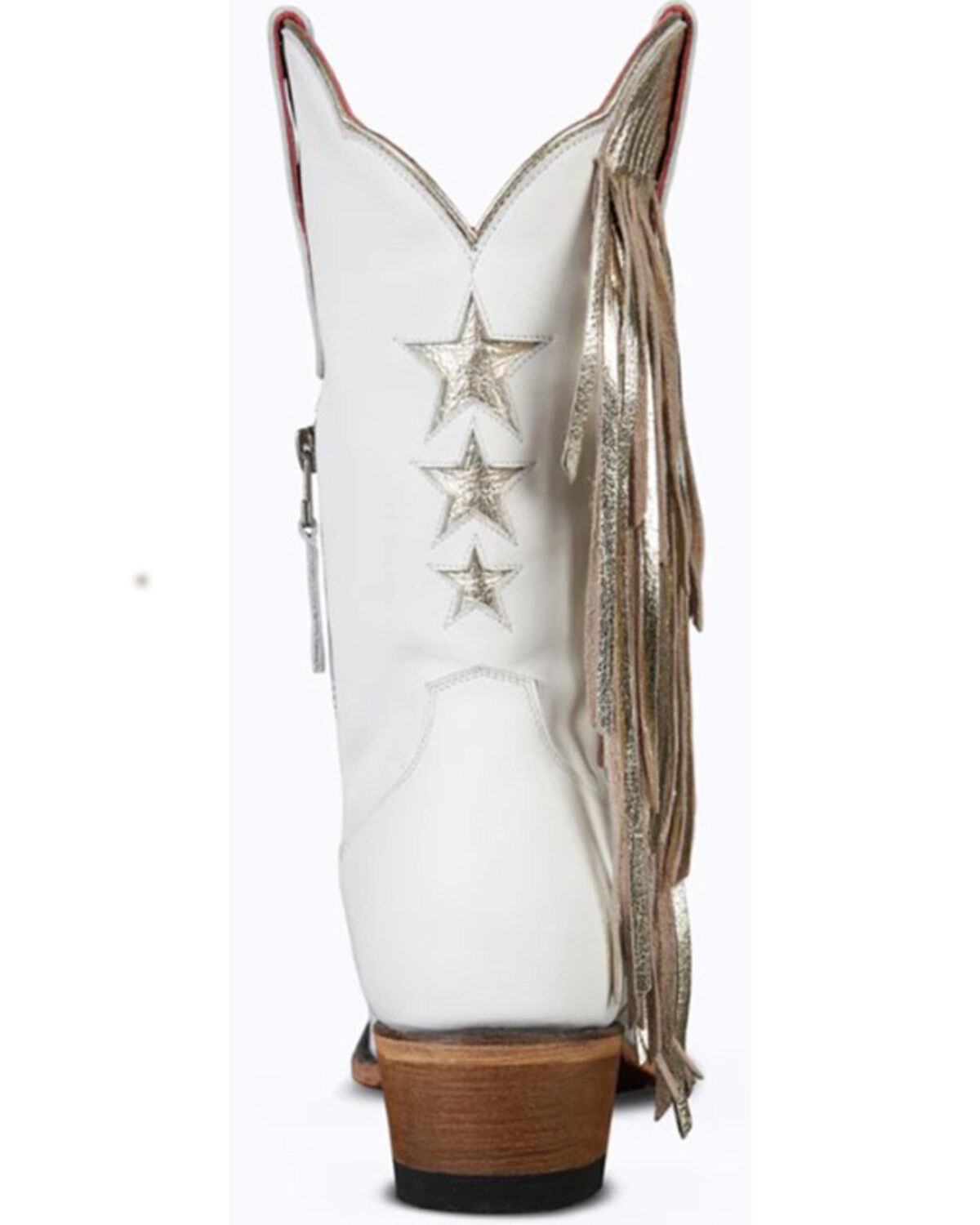 Image #5 - Lane Women's Fringe Star Western Boots - Snip Toe, White, hi-res
