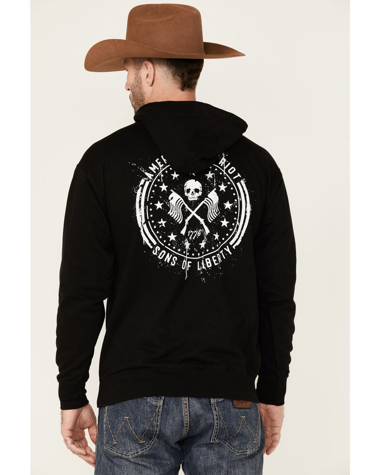 Howizter Men's American Patriot Sons Of Liberty Graphic Hooded Sweatshirt , Black, hi-res