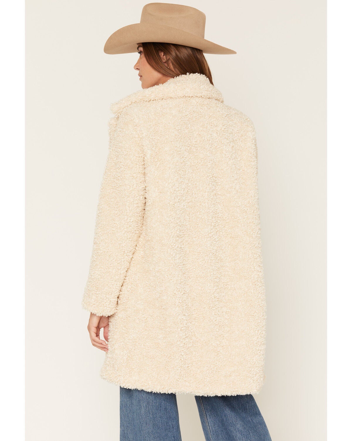 Image #4 - Becca Women's Sherpa Button Up Coat, Ivory, hi-res