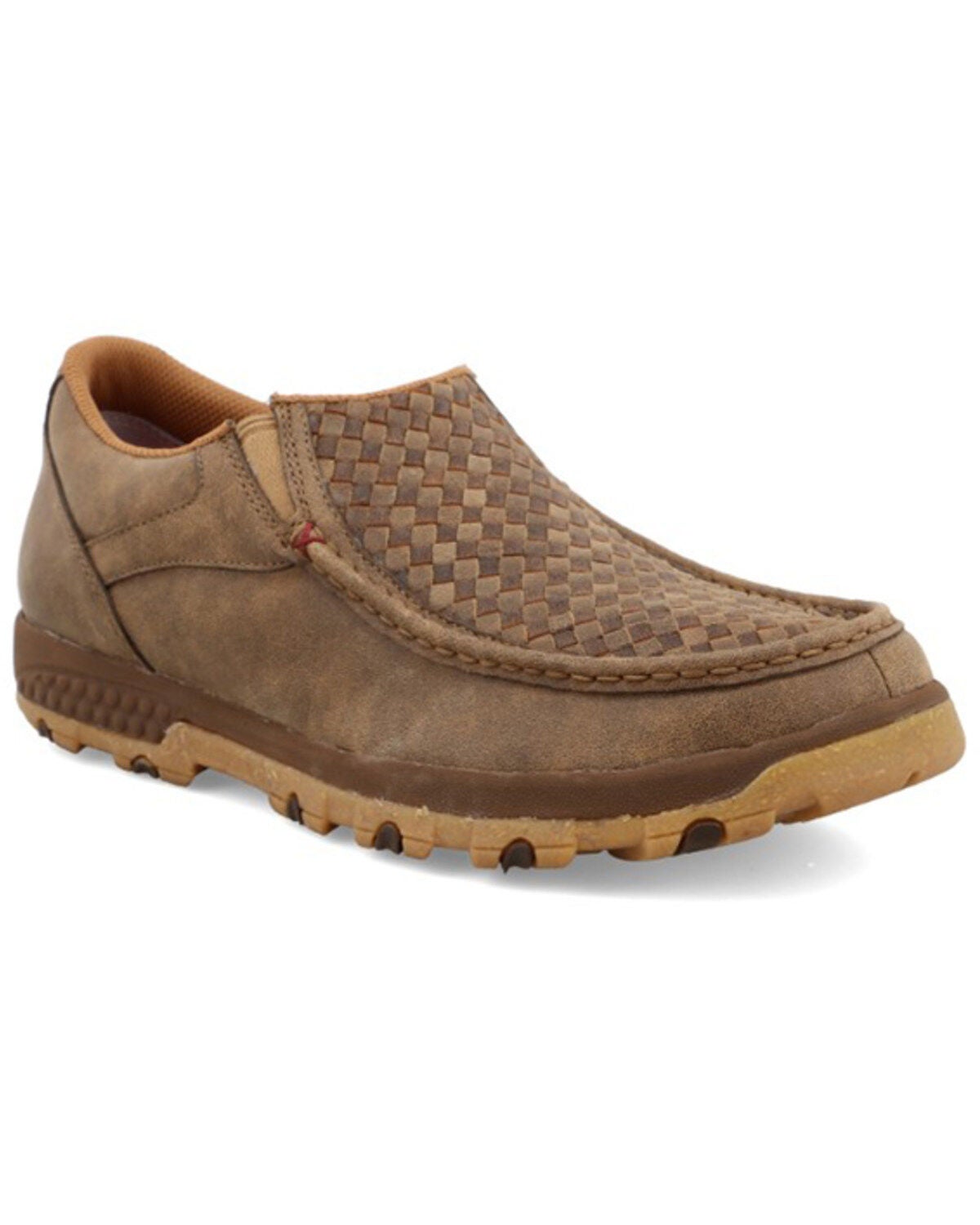 Twisted X Men's Slip-On Driving Shoe - Moc Toe, Tan, hi-res