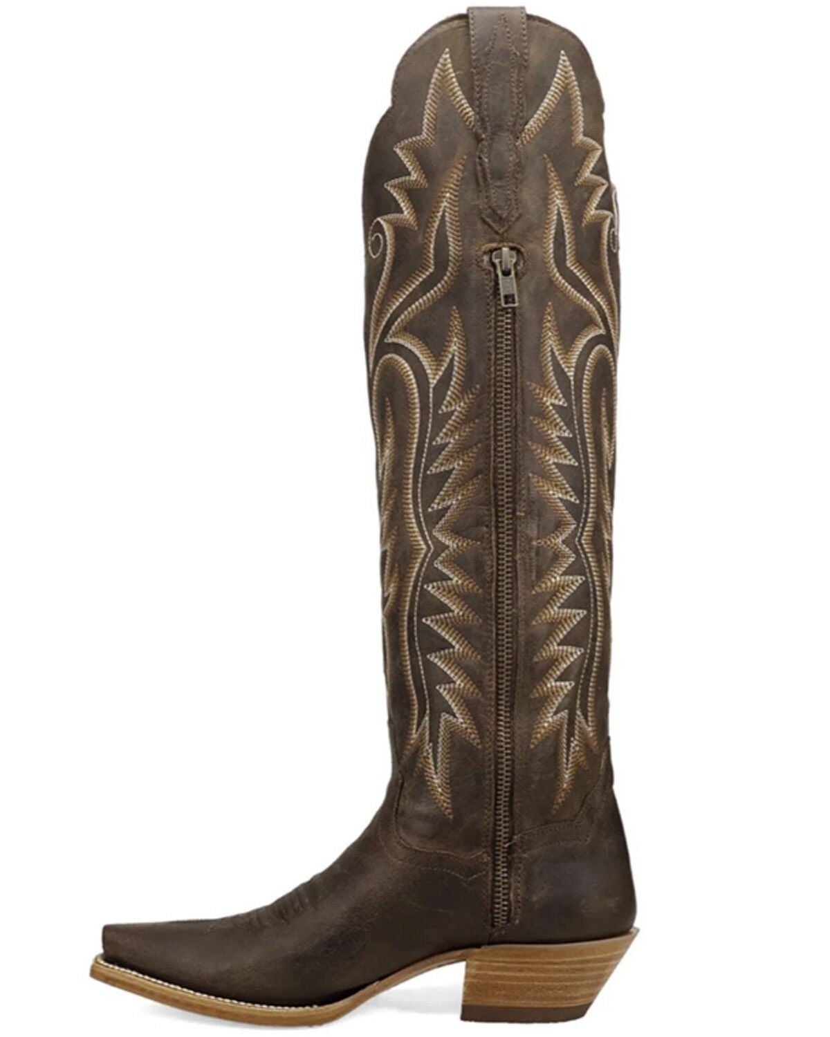 Image #3 - Dan Post Women's Prairie Dancer Tall Western Boots - Snip Toe, Brown, hi-res