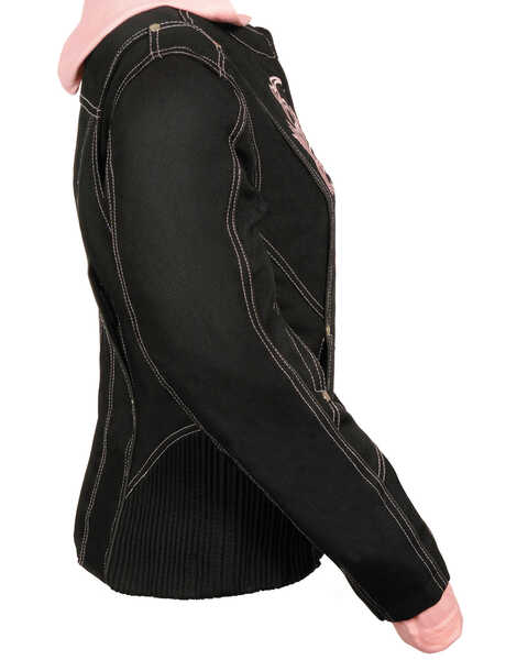 Milwaukee Leather Women's 3/4 Jacket With Reflective Tribal Detail - 5X, Pink/black, hi-res