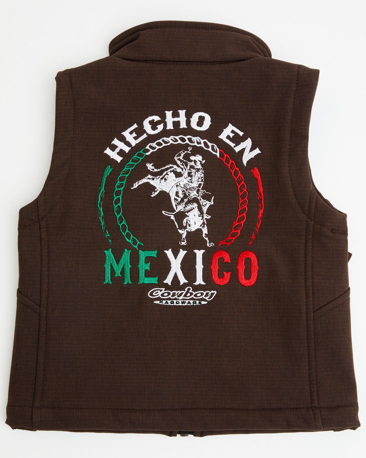 Image #3 - Cowboy Hardware Toddler Boys' Hecho en Mexico Softshell Vest, Brown, hi-res