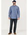 Hawx Men's Chambray Sun Protection Long Sleeve Button-Down Western Shirt , Blue, hi-res