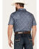 Panhandle Men's Southwestern Short Sleeve Snap Polo, Blue, hi-res