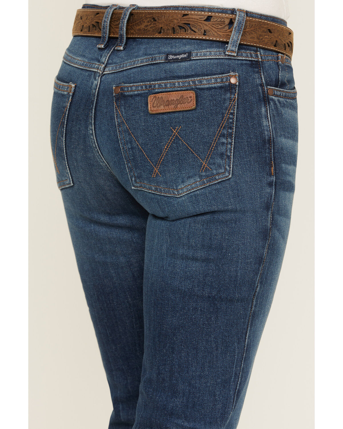 Image #4 - Wrangler Retro Women's Mae Dark Wash Mid Rise Bootcut Stretch Denim Jeans, Dark Wash, hi-res