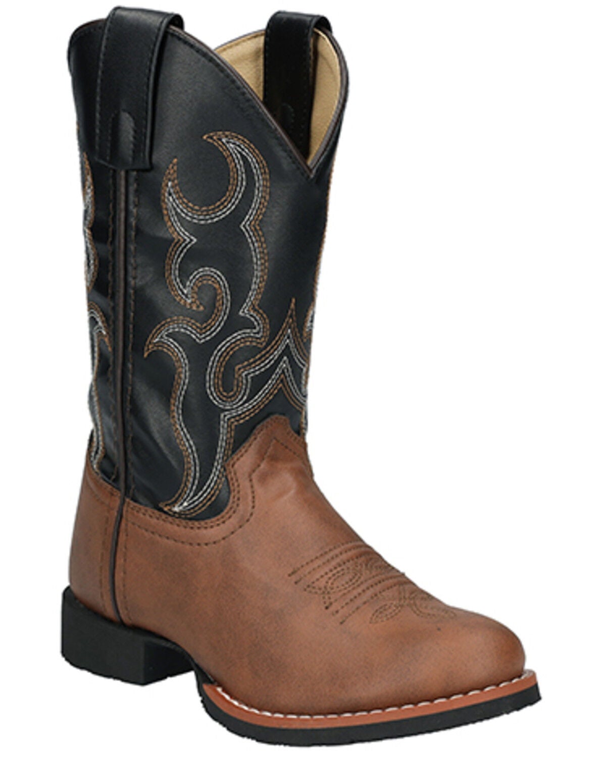 Smoky Mountain Boys' Mustang Western Boots - Round Toe, Brown, hi-res