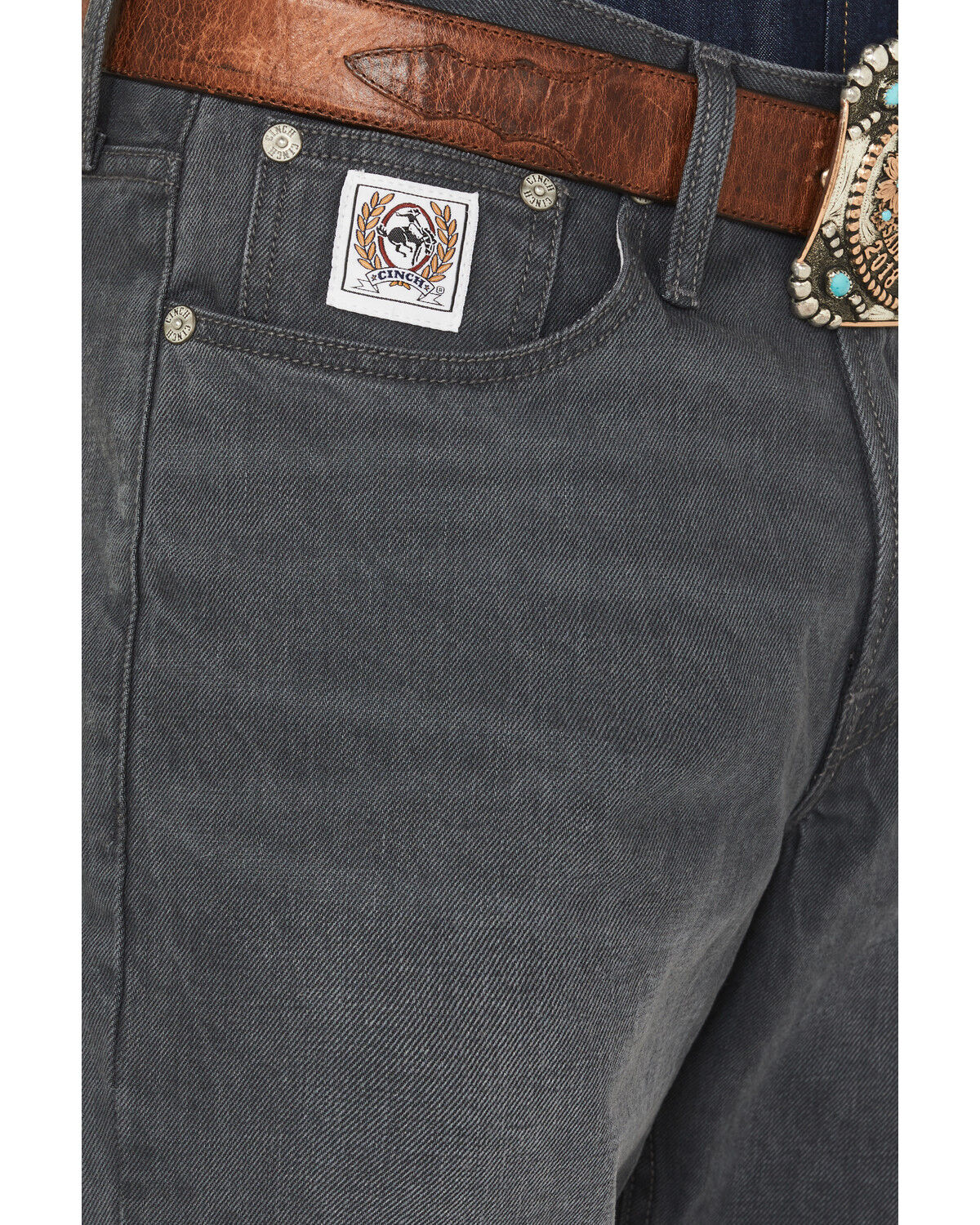 Image #2 - Cinch Men's White Label Medium Wash Relaxed Bootcut Denim Jeans, Grey, hi-res