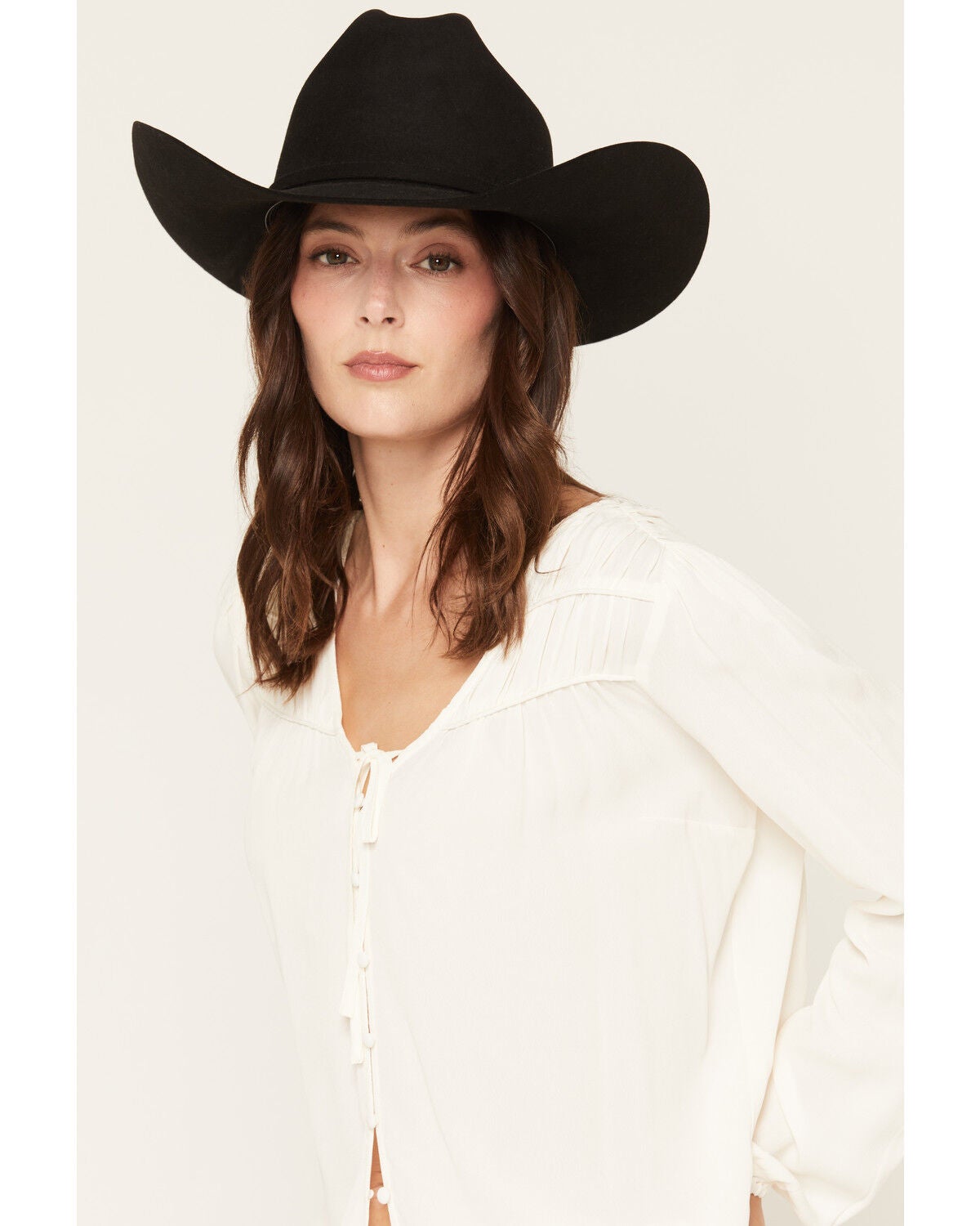 Image #2 - Idyllwind Women's Delwood Button-Front Long Sleeve Blouse, Ivory, hi-res