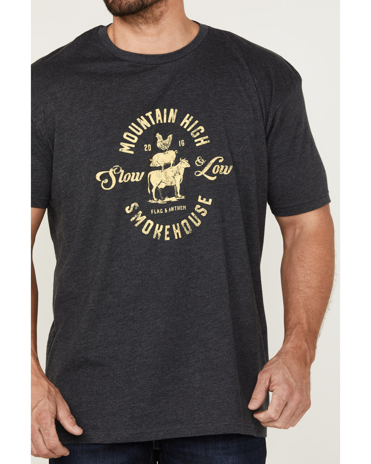 Image #3 - Flag & Anthem Men's Mountain High Smokehouse Graphic T-Shirt, Grey, hi-res
