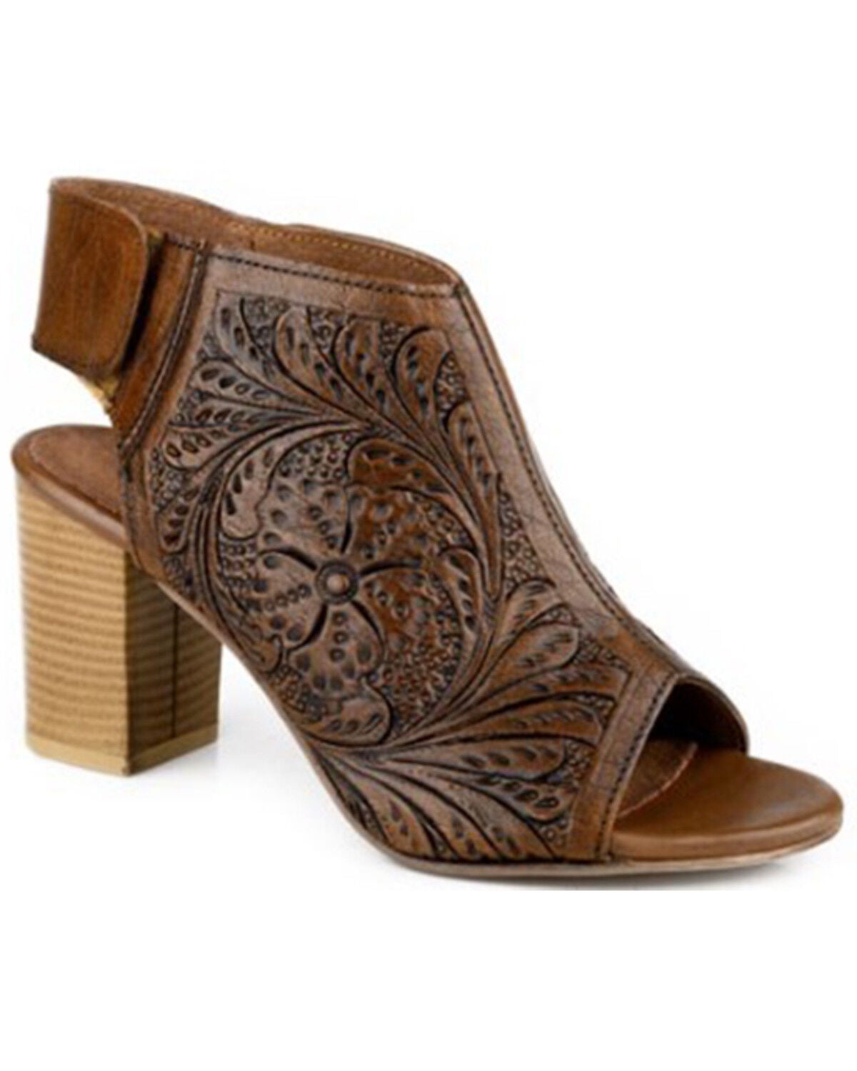 Roper Women's Mika Velcro Sandals, Brown, hi-res