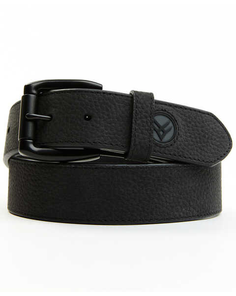 Casual black leather western inspired belt