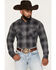 Image #1 - Cody James Men's Quiet Shade Plaid Print Long Sleeve Button-Down Shirt, Slate, hi-res