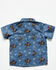 Image #3 - Cowboy Hardware Toddler Boys' Bronc Branded Short Sleeve Snap Stretch Western Shirt, Blue, hi-res