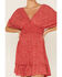 Lush Women's Ditsy Floral Print Dolman Dress, Red, hi-res