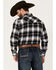 Ely Walker Men's Plaid Print Long Sleeve Snap Western Flannel Shirt , Black, hi-res