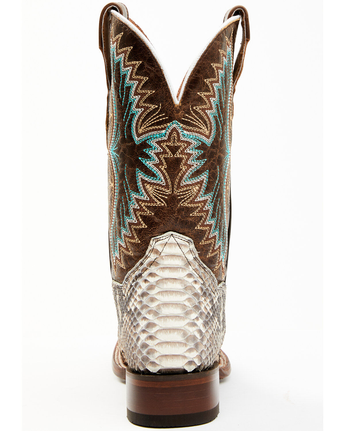 Image #5 - Dan Post Women's Back Cut Natural Python Exotic Western Boot - Broad Square Toe, Natural, hi-res