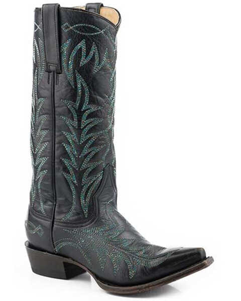 Stetson Women's Stella Western Boots - Snip Toe, Black, hi-res
