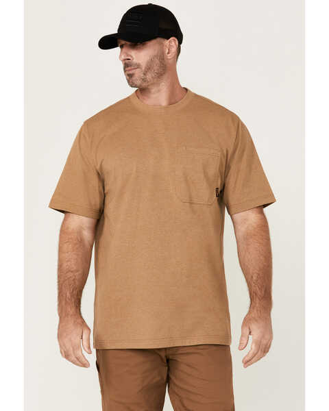 Hawx Men's Forge Solid Short Sleeve Pocket T-Shirt, Tan, hi-res