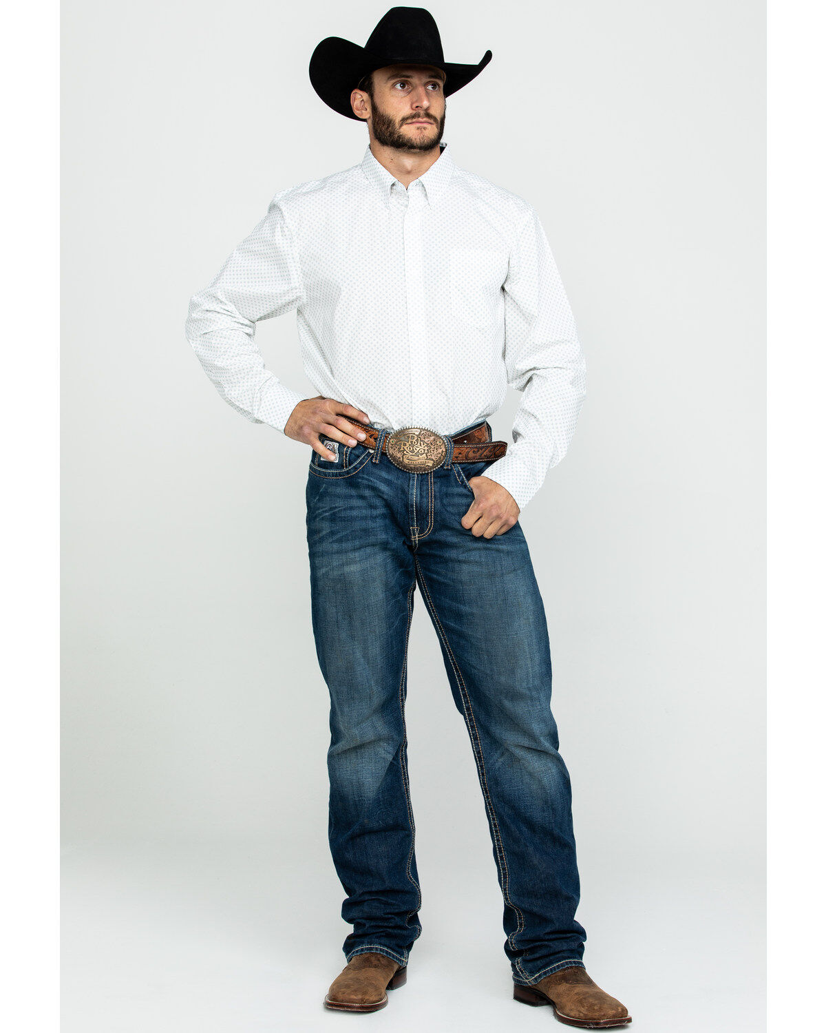 Image #6 - Cody James Core Men's Mayflower Floral Geo Print Long Sleeve Western Shirt, , hi-res
