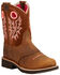Image #1 - Ariat Kid's Fat Baby Round Toe Western Boots, Brown, hi-res