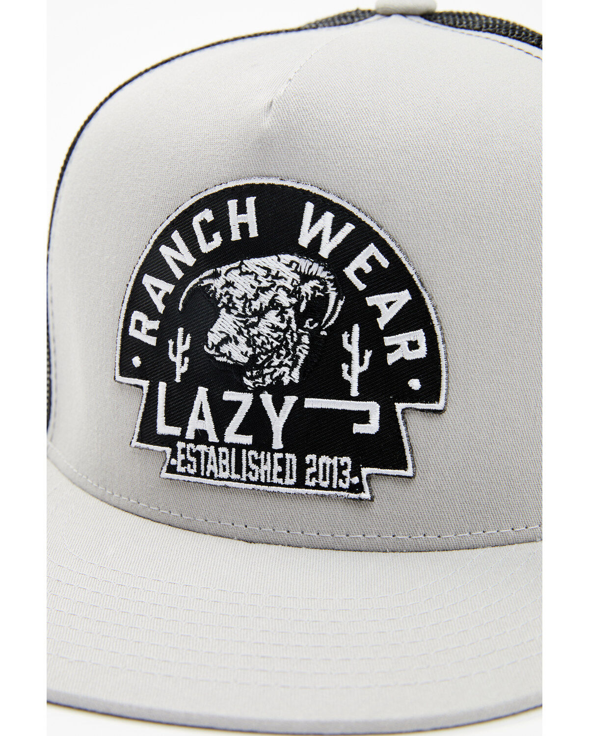 Image #2 - Lazy J Ranch Wear Men's Arrowhead Trucker Cap, Black/grey, hi-res