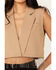 Image #3 - Vocal Women's Cropped Blazer Fringe Vest, Taupe, hi-res