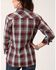 Roper Women's Plaid Print Long Sleeve Snap Western Shirt, Wine, hi-res