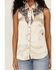 Panhandle Women's Satin Sleeveless Paisley Yoke Western Shirt, Ivory, hi-res