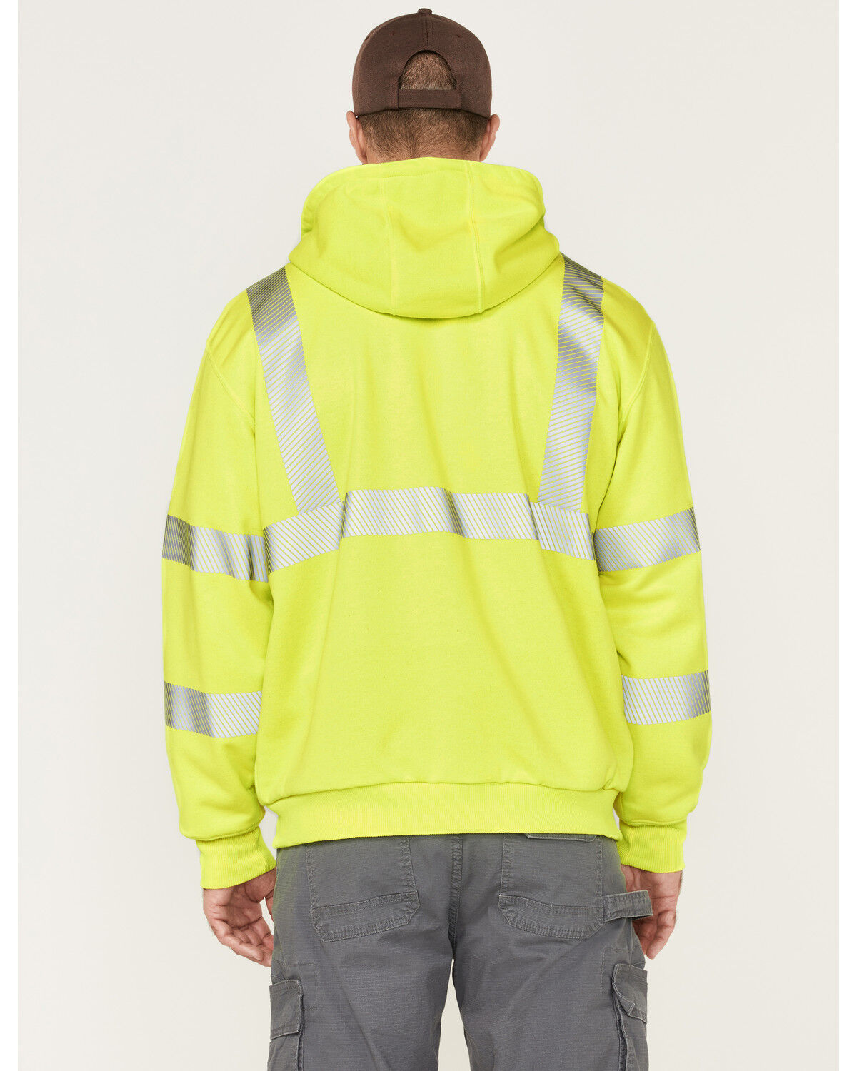 Image #4 - Carhartt Men's Hi-Vis Loose Fit Thermal Full-Zip Hooded Work Jacket, Bright Green, hi-res