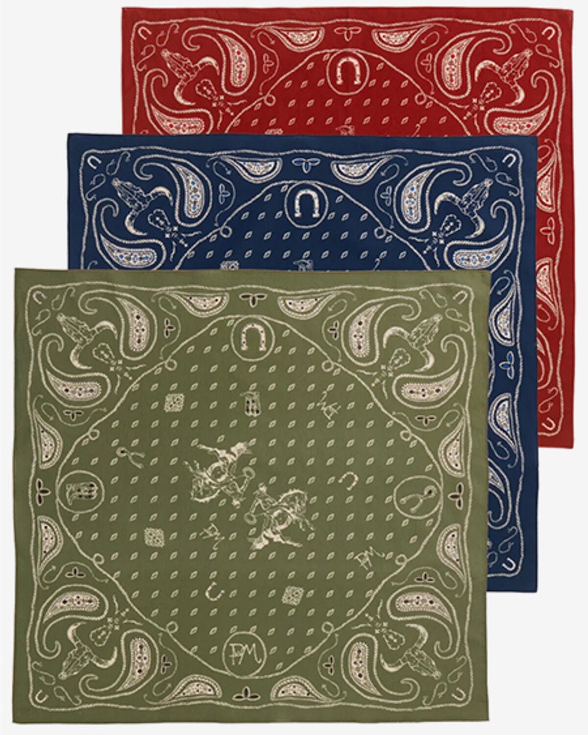 Pendleton Paisley Print Bandana Pack - 3 Piece, Tan, hi-res