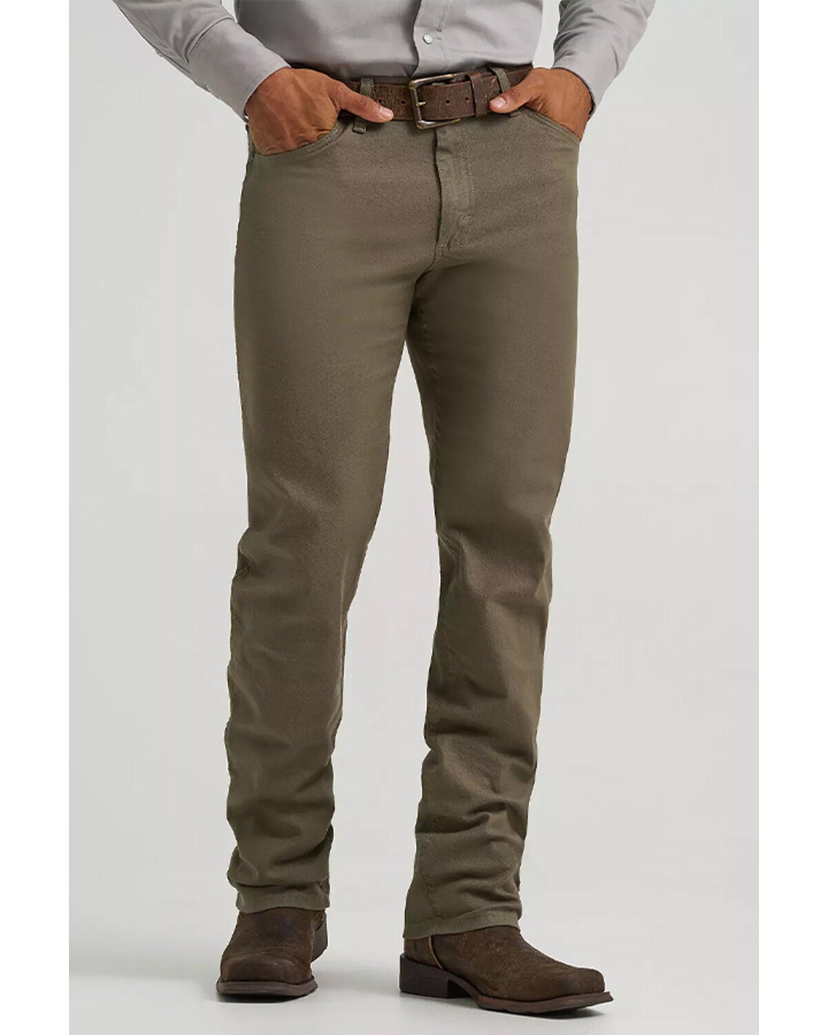 Image #2 - Wrangler Men's 47MWZ Premium Performance Tough Comfort Cowboy Cut&reg; Regular Fit Canvas Jeans, Green, hi-res