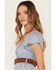 Image #2 - Rosabelle Honey Women's Belted Tiered High-Low Midi Dress, Blue, hi-res