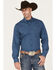 Cinch Men's Modern Fit Diamond Geo Print Button Down Western Shirt , Royal Blue, hi-res