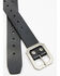 Image #2 - Brothers and Sons Men's Coleman Perforated Smooth Leather Basic Belt, Black, hi-res