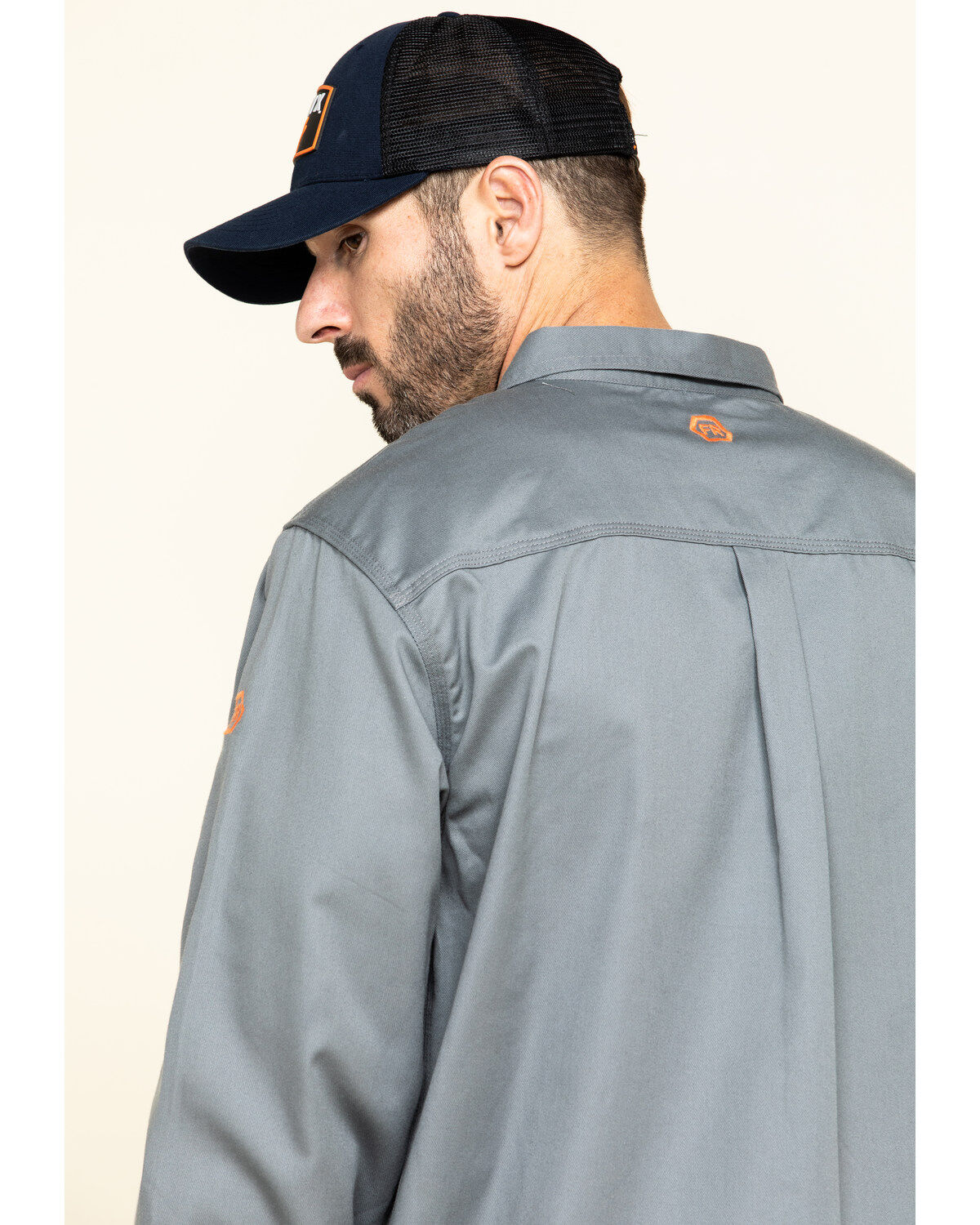 Image #5 - Hawx Men's FR Long Sleeve Woven Work Shirt, Silver, hi-res