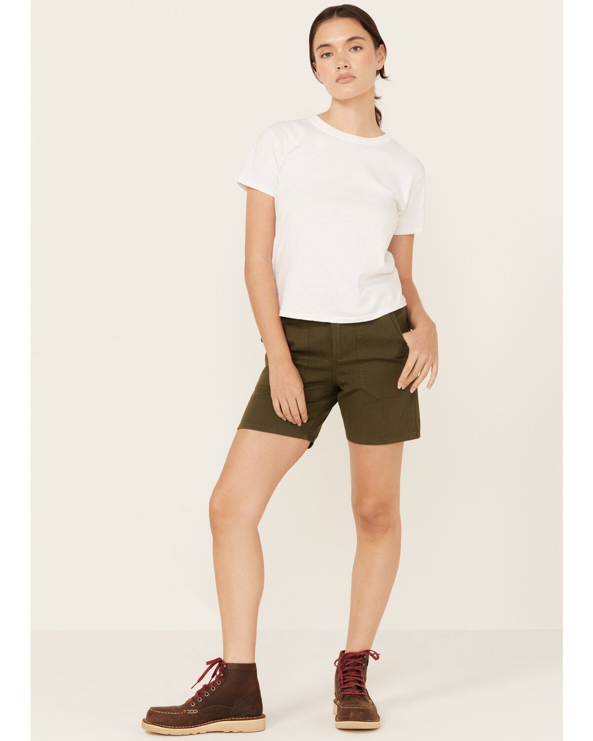 Image #1 - Carhartt Women's Rugged Flex&reg; Relaxed Fit Canvas Work Shorts, Forest Green, hi-res