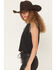 Image #2 - Idyllwind Women's Jane Horseshoe Fringe Graphic Muscle Tank Top, Black, hi-res