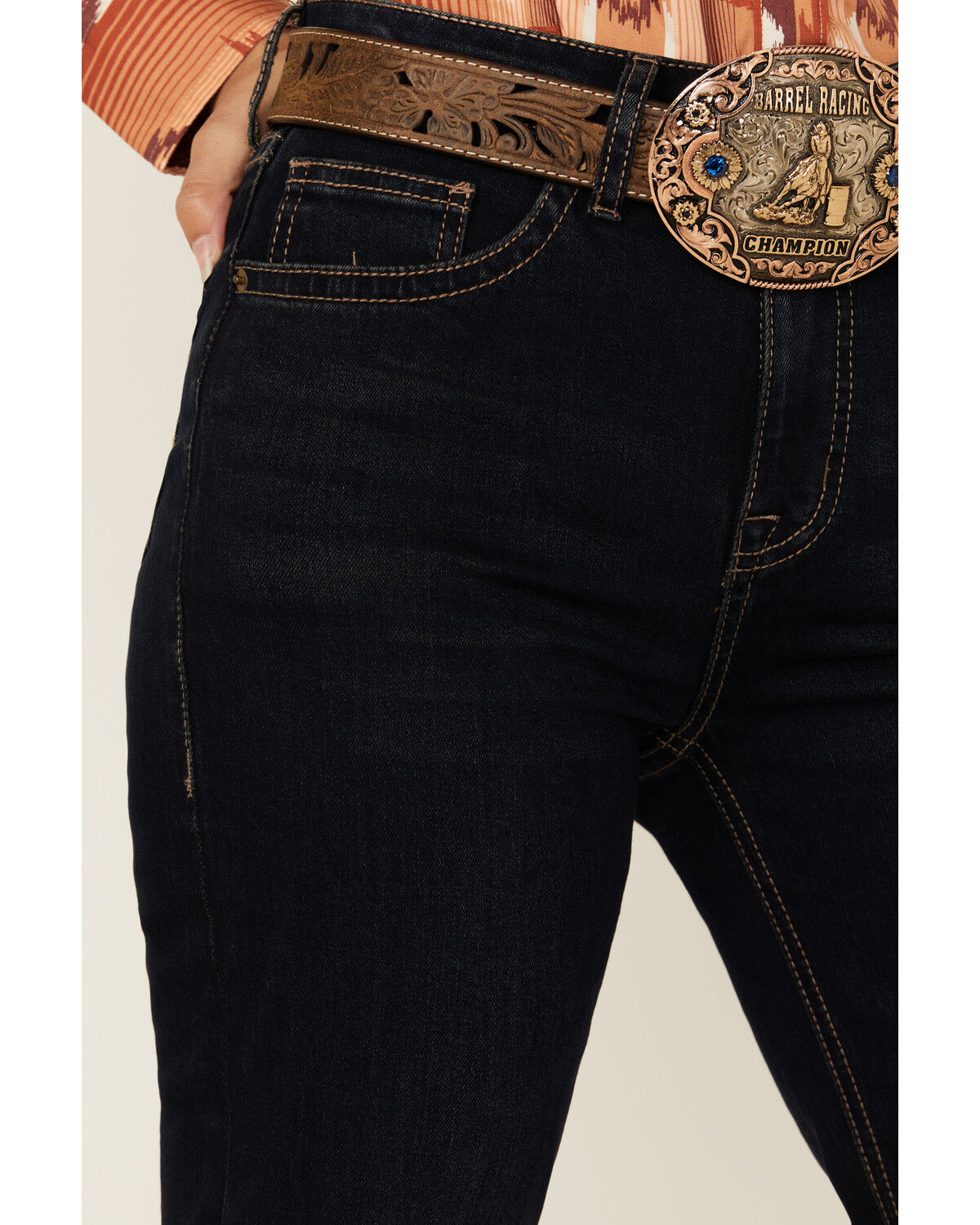 Image #4 - Rock & Roll Denim Women's Dark Wash High Rise Bootcut Stretch Denim Jeans, Dark Wash, hi-res