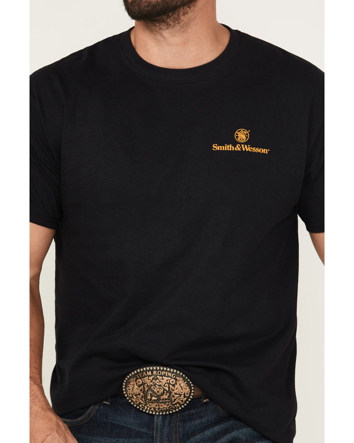 Image #4 - Smith & Wesson Men's Vintage Western Sign Logo Short Sleeve Graphic T-Shirt, Black, hi-res