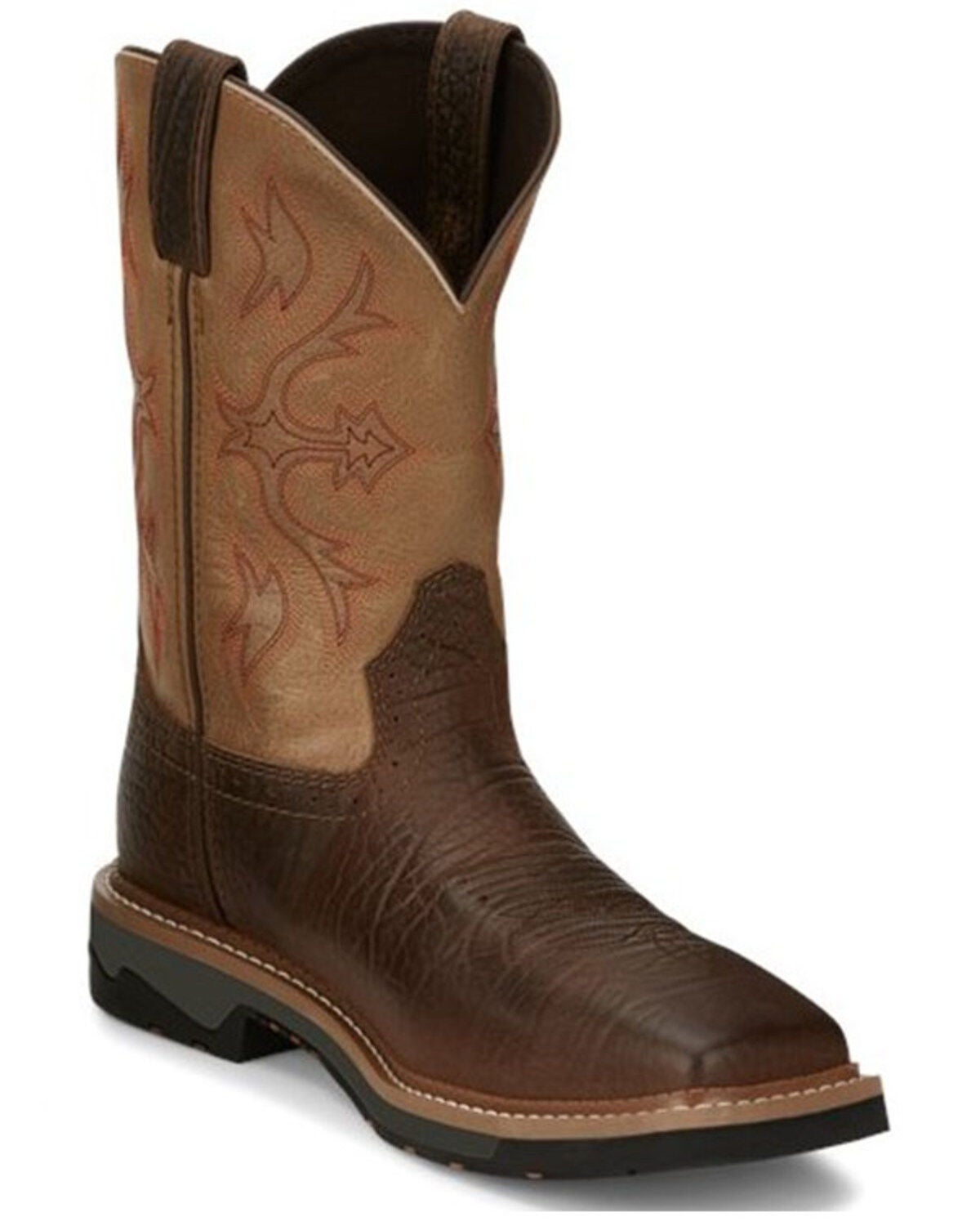 Justin Men's Bolt Western Work Boots - Composite Toe, Pecan, hi-res
