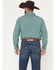 Image #4 - Ariat Men's Pro Series Brooks Plaid Print Long Sleeve Button-Down Stretch Western Shirt, Aqua, hi-res