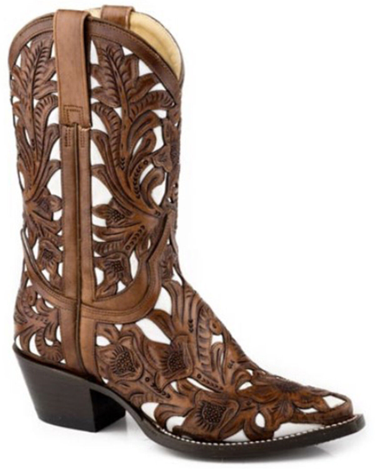 Image #1 - Stetson Women's Abilene Western Boots - Snip Toe, Brown, hi-res
