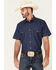 Image #1 - Wrangler Men's Cowboy Cut&reg; Firm Finish Denim Short Sleeve Snap Western Work Shirt, Navy, hi-res