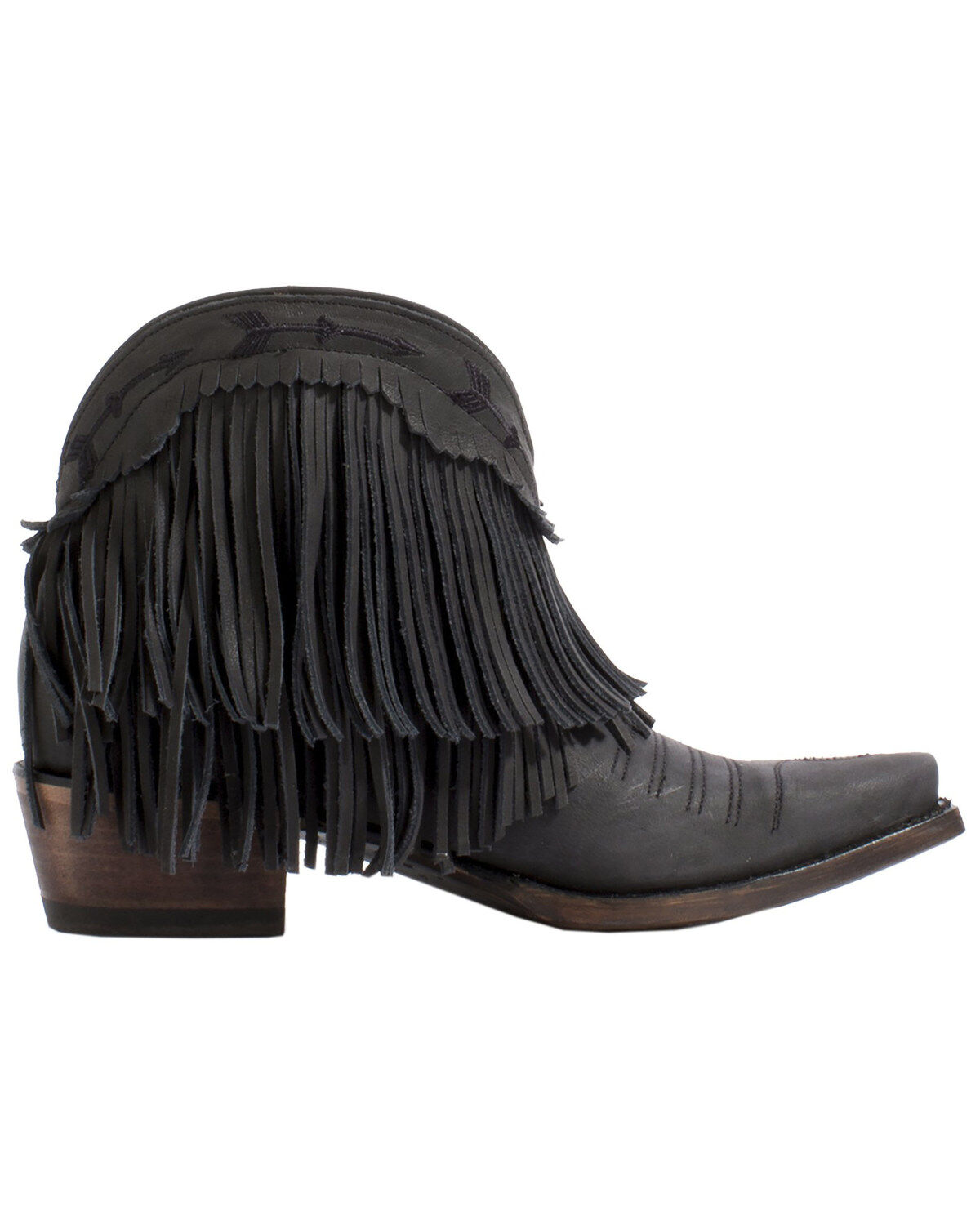 mustard fringe booties